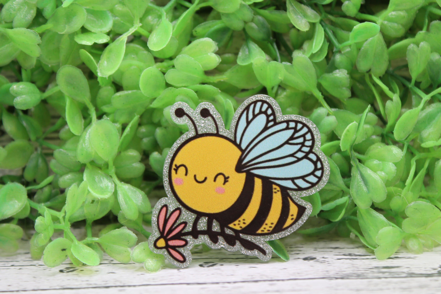 Flying Bee with Flower Badge Reel
