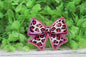 Pink Leopard Bow Badge Reel