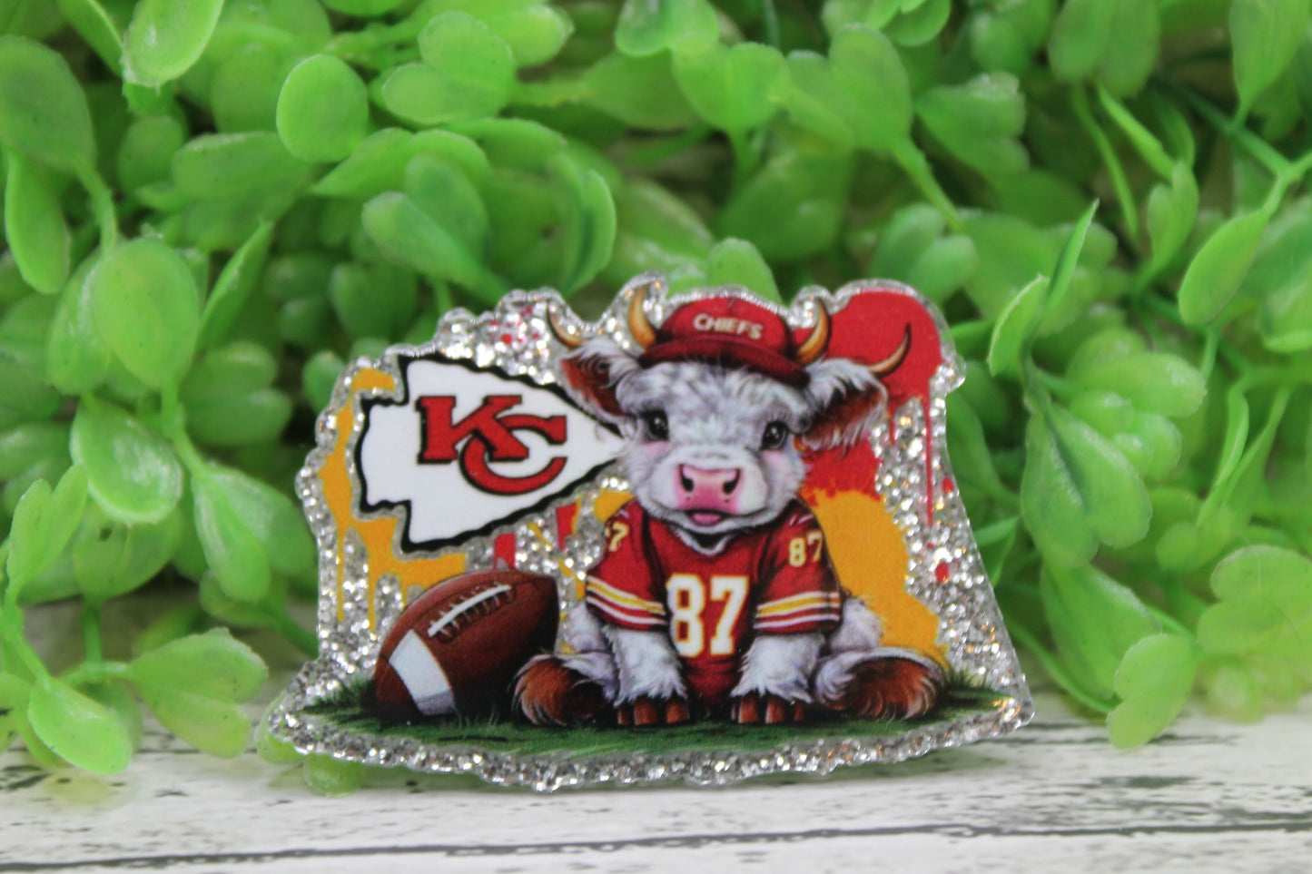 KC Chiefs Football Cow Badge Reel