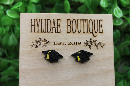 Graduation Caps Stud Earrings