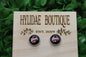 Buffalo Bandits - Lacrosse Black Glass Stud Earrings