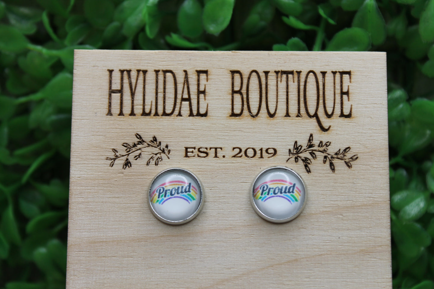 PROUD Rainbow Glass Stud Earrings