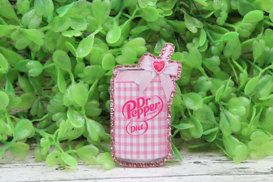 Dt Dr Pepper Pink Gingham Badge Reel