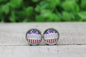 Patriotic Jeep Glass Stud Earrings