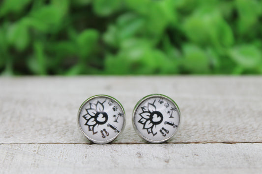 Sunflower Duck Jeep Paw Prints Flip Flops Glass Stud Earrings