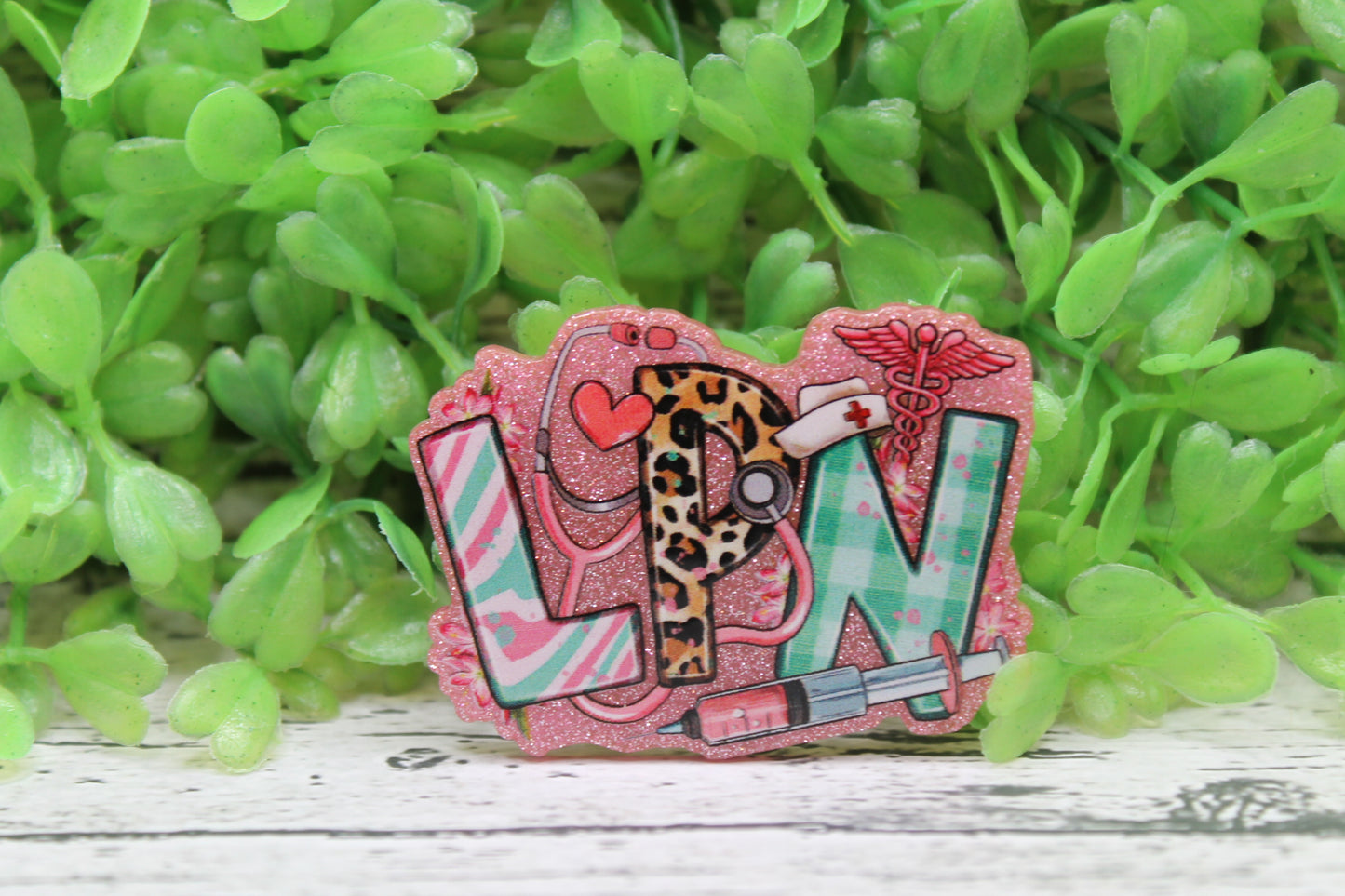 LPN - License Practical Nurse Patterned Badge Reel