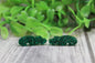 Green Glitter Alligators Stud Earrings