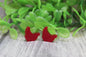 Red Shimmer Chickens Stud Earrings