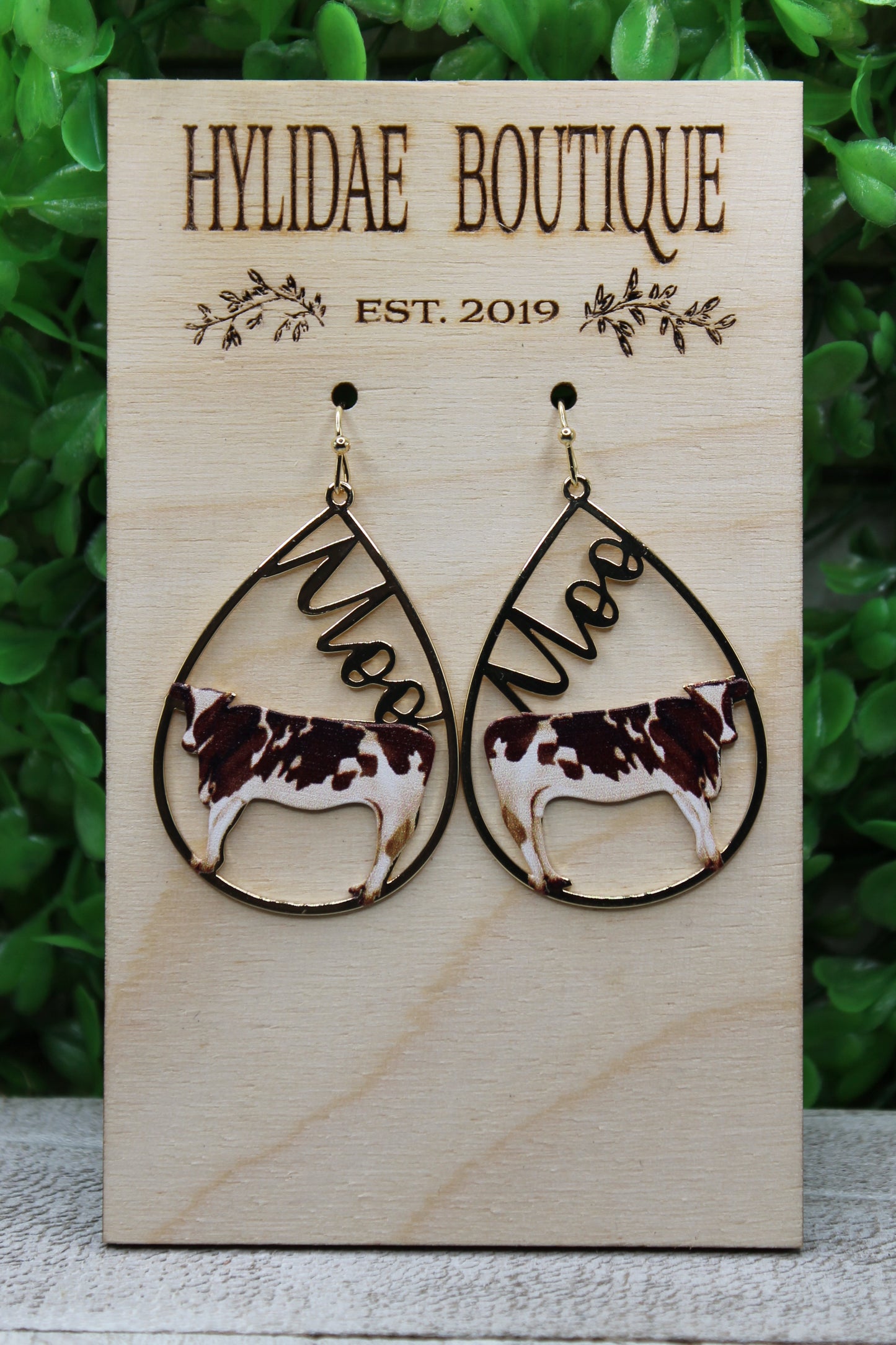 Moo Cow Teardrop Earrings