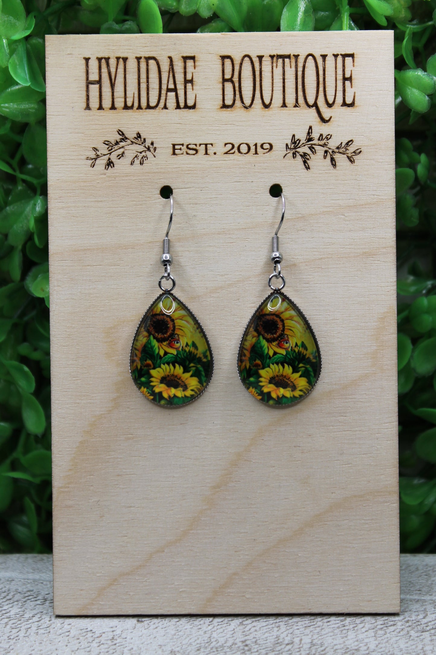 Sunflower Teardrop Earrings