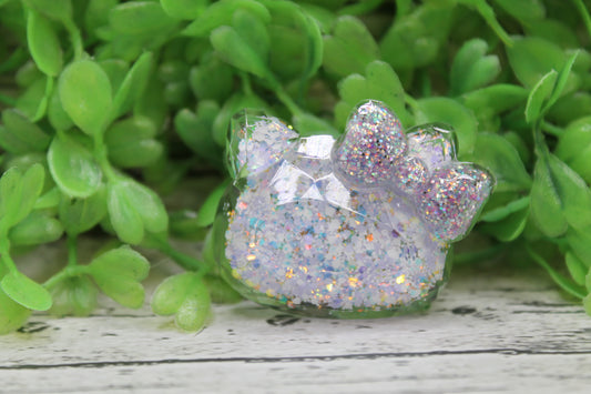 Lavender Cat with Bow 3D Badge Reel