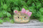 Cat Face with Pink Bow 3D Badge Reel