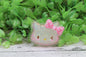 Cat Face with Pink Polka Dot Bow 3D Badge Reel