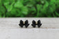 Black Croquette Bow Mini Stud Earrings