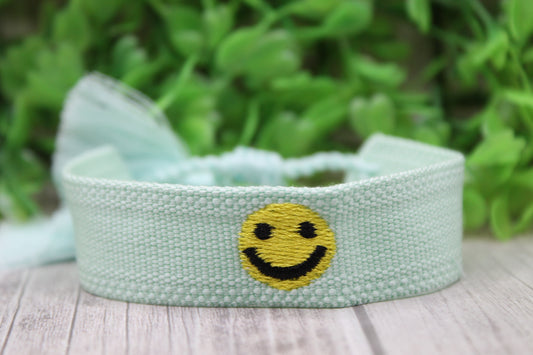 Mint Smiley Face Guitar Tassel Bracelet