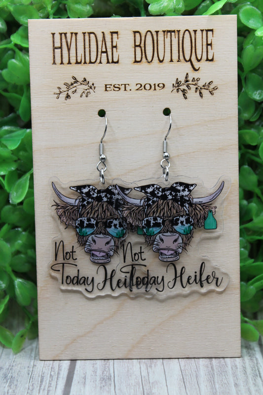 Not Today Heifer Dangle Earrings