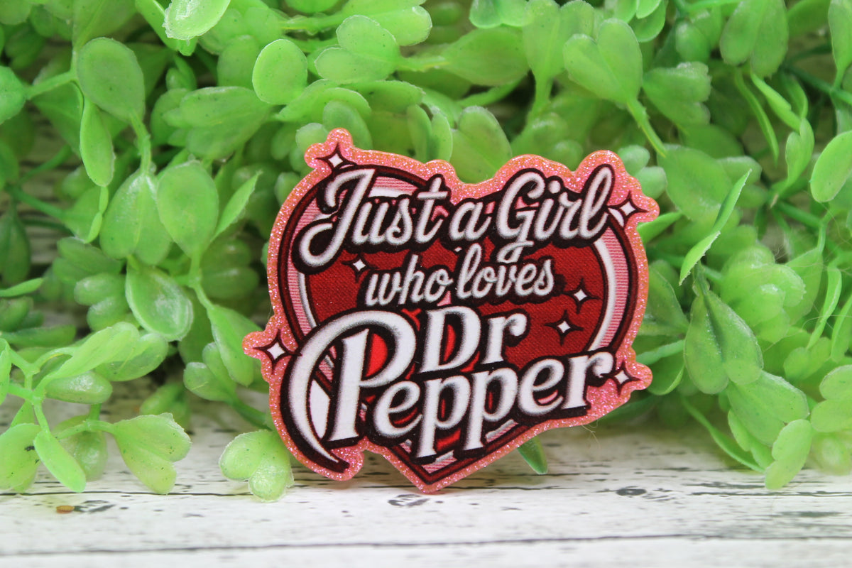 Just a Girl Who Loves Dr Pepper Heart Badge Reel