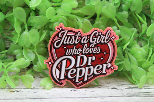 Just a Girl Who Loves Dr Pepper Heart Badge Reel