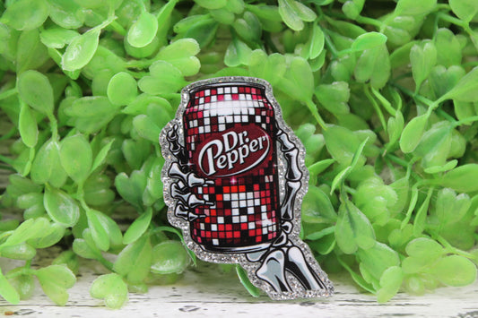 Dr Pepper Disco Skelly Hand Badge Reel