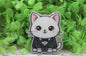 Tuxedo Shimmer Cat Badge Reel