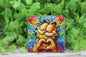 Colorful Stained Glass Orange Cat Badge Reel