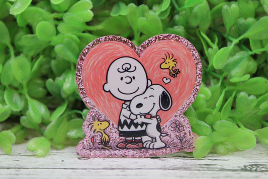 Heart with CB & White Dog Badge Reel