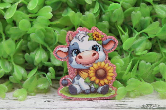Cow with Sunflower Badge Reel