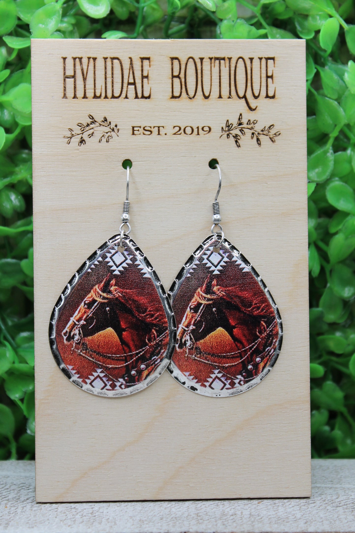 Horse Teardrop Dangle Earrings