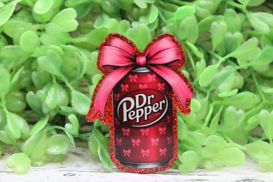 Dr Pepper Can with Bow Badge Reel