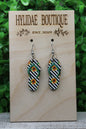 Sunflowers & Stripes Flip Flops Dangle Earrings