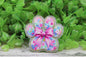 Floral Paw Print with Bow Badge Reel