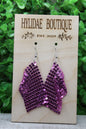 Purple Mesh Flag Dangle Earrings