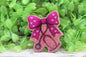 Pink Bow with Hearts Stethoscope Bow Badge Reel