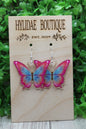 Pink Butterfly Dangle Earrings