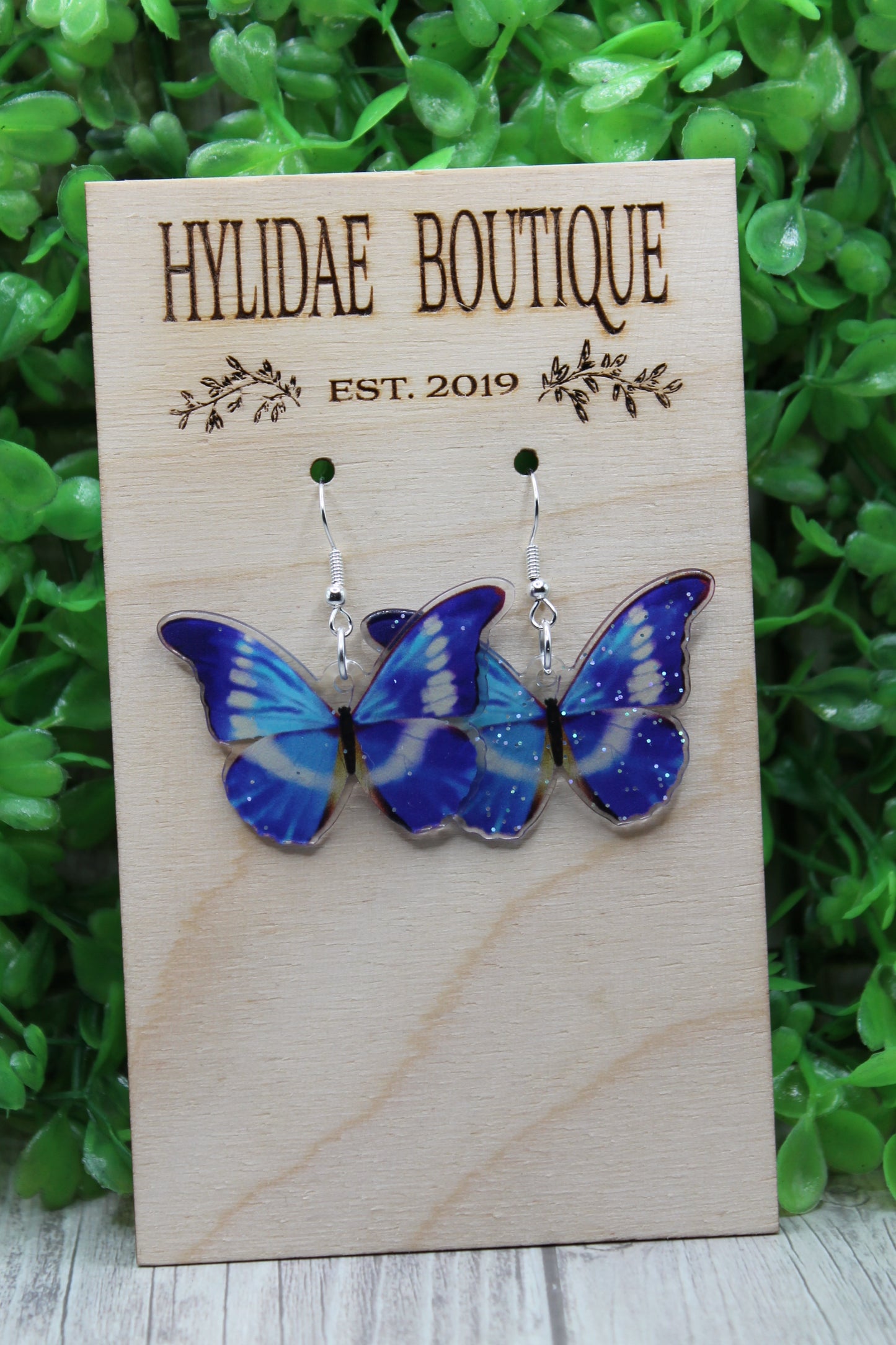 Blue Butterfly Dangle Earrings