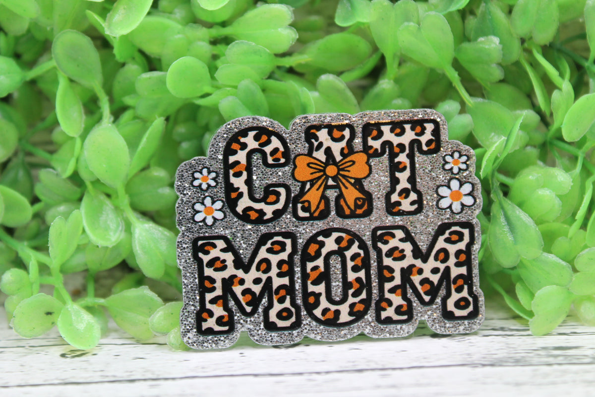 Cat Mom Leopard Badge Reel