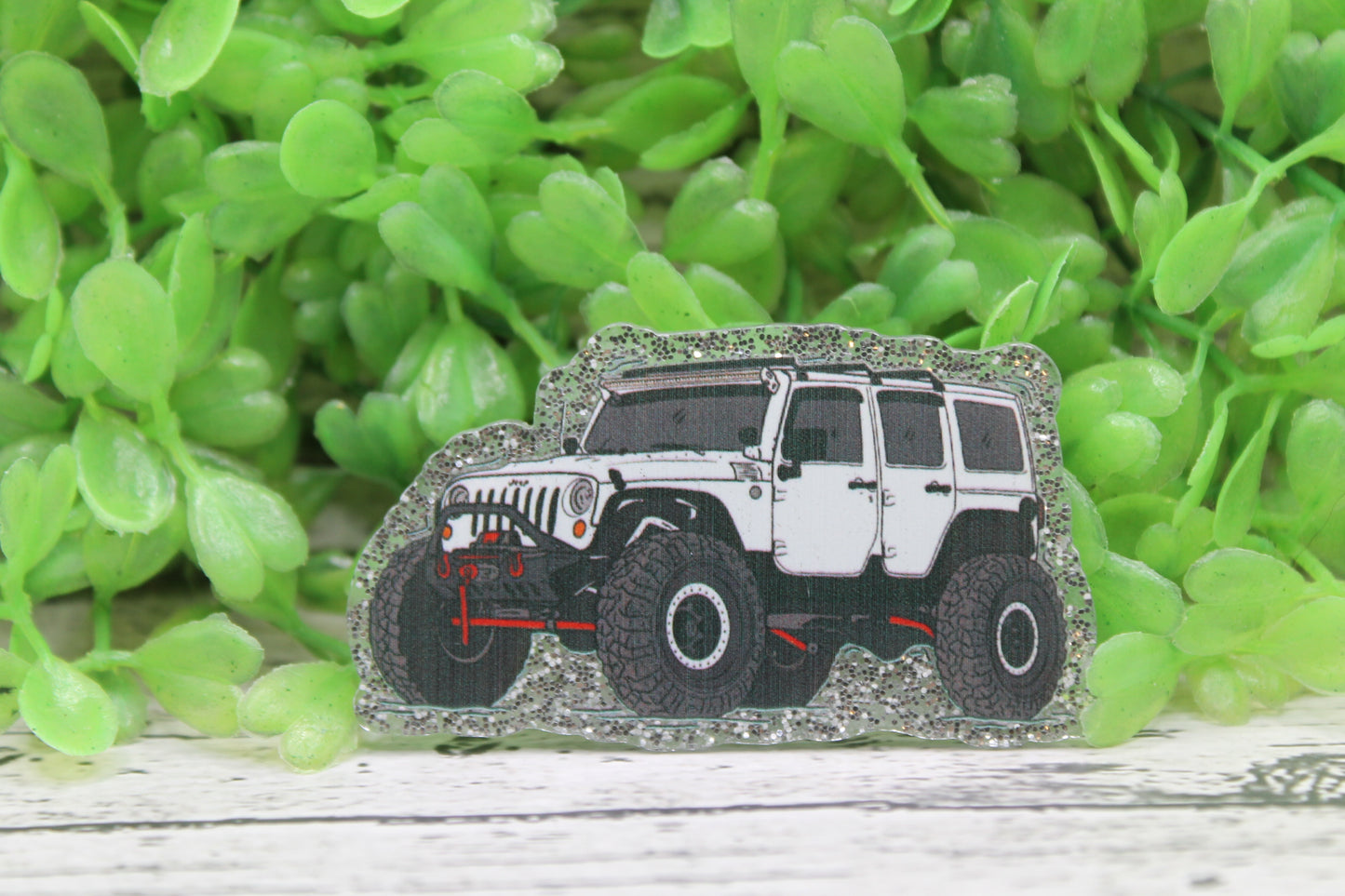White Jeep Badge Reel