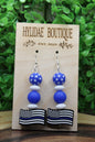 Blue Line Flag Dangle Earrings