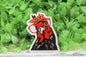 Chicken with Red Glasses Badge Reel