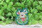 Reindeer with Christmas Wreath Badge Reel