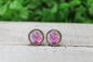 Embarrassment Checkered Glass Stud Earrings