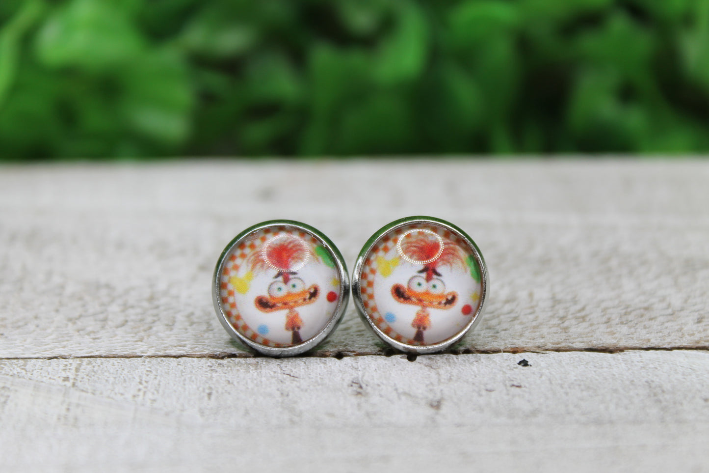 Anxiety Checkered Glass Stud Earrings