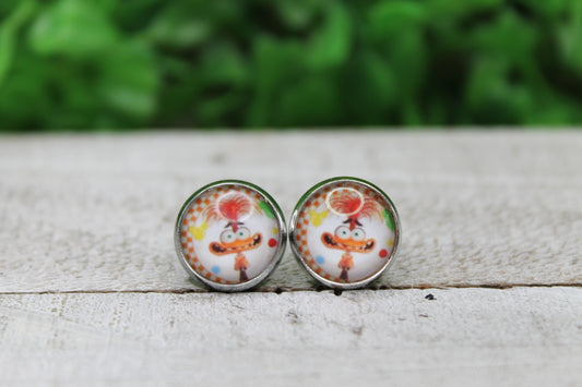 Anxiety Checkered Glass Stud Earrings