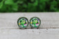 Disgust Checkered Glass Stud Earrings