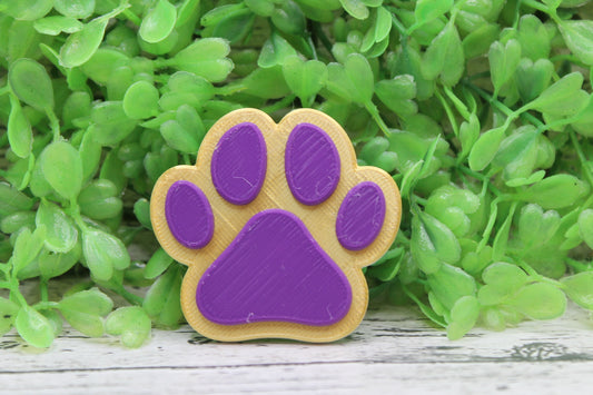 Purple & Gold Pawprint Badge Reel