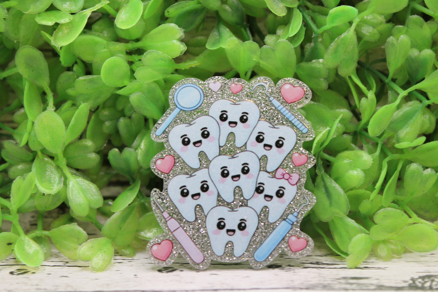 Tooth Collage Dentist Hygienist Badge Reel