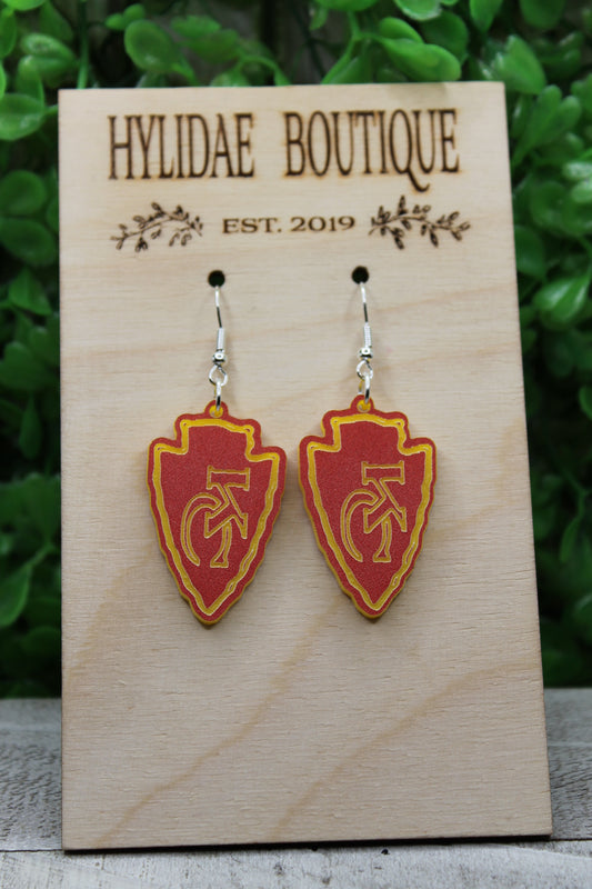 KC Red Arrow Dangle Earrings