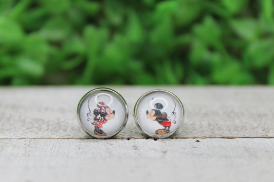 Love 12mm Glass Stud Earrings