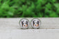 Border Collie 12mm Glass Stud Earrings