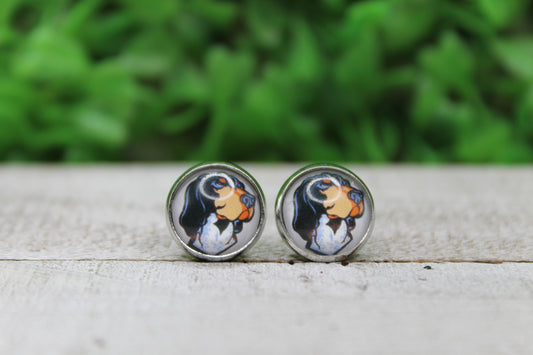 TN Vols Mascot 12mm Glass Stud Earrings